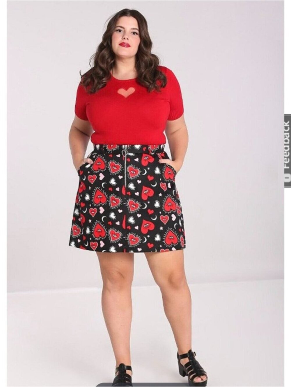 Hell Bunny Kate Heart Skirt new without tags size 3x UK sizing US size 18/20